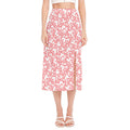 Valentine's Day Heart Pattern Print Side Slit Midi Skirt