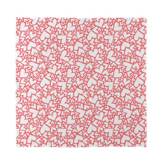 Valentine's Day Heart Pattern Print Silk Bandana