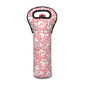 Valentine's Day Heart Pattern Print Single Neoprene Wine Tote