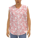 Valentine's Day Heart Pattern Print Sleeveless Baseball Jersey