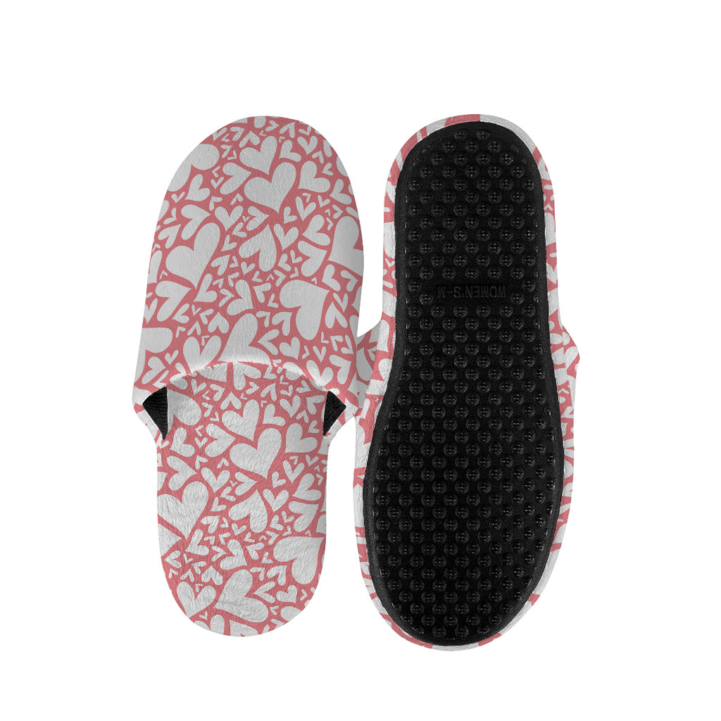 Valentine's Day Heart Pattern Print Slippers