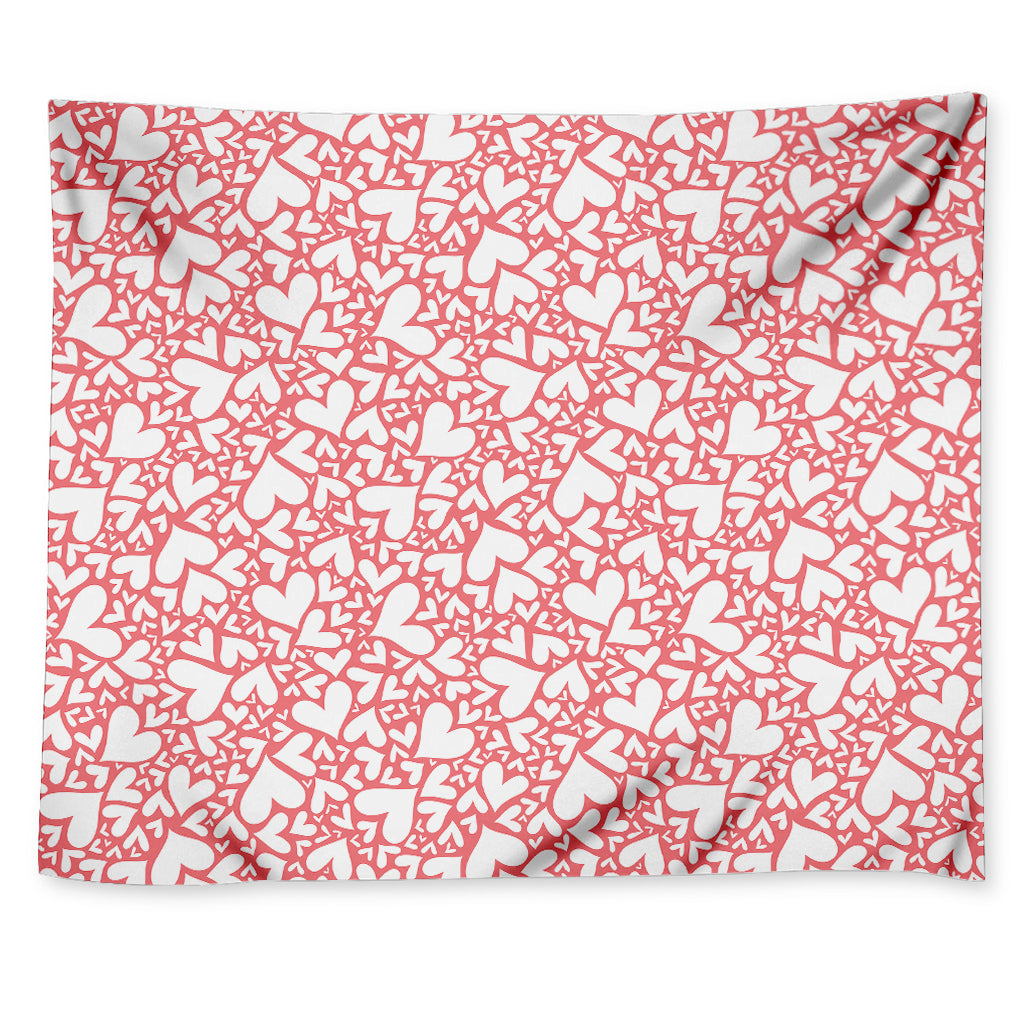 Valentine's Day Heart Pattern Print Tapestry