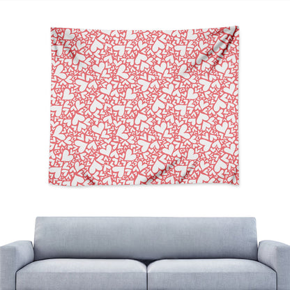 Valentine's Day Heart Pattern Print Tapestry