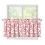 Valentine's Day Heart Pattern Print Tier Curtains