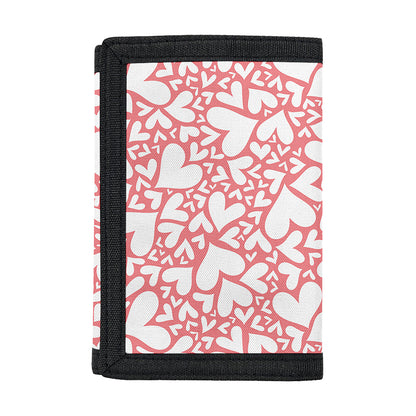 Valentine's Day Heart Pattern Print Trifold Wallet