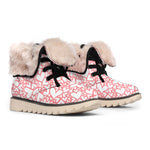 Valentine's Day Heart Pattern Print Winter Boots