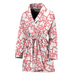 Valentine's Day Heart Pattern Print Women's Bathrobe