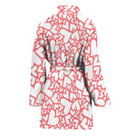 Valentine's Day Heart Pattern Print Women's Bathrobe