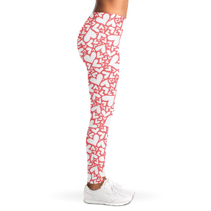 Valentine's Day Heart Pattern Print Women's Leggings