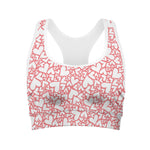 Valentine's Day Heart Pattern Print Women's Sports Bra