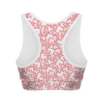 Valentine's Day Heart Pattern Print Women's Sports Bra