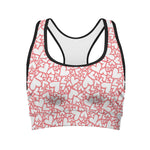 Valentine's Day Heart Pattern Print Women's Sports Bra