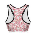 Valentine's Day Heart Pattern Print Women's Sports Bra