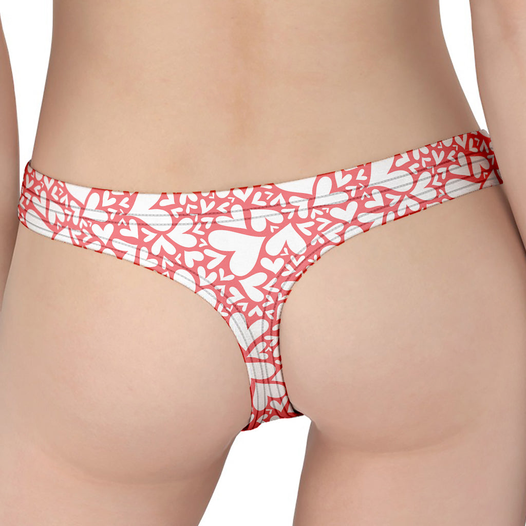 Valentine's Day Heart Pattern Print Women's Thong