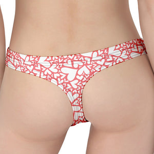 Valentine's Day Heart Pattern Print Women's Thong