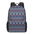 Valentine's Day Knitted Pattern Print 17 Inch Backpack