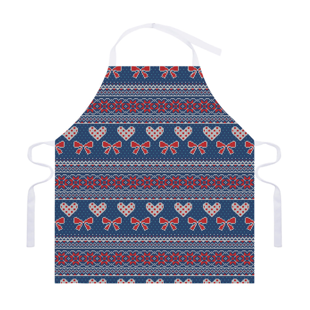 Valentine's Day Knitted Pattern Print Adjustable Apron