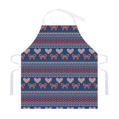 Valentine's Day Knitted Pattern Print Adjustable Apron