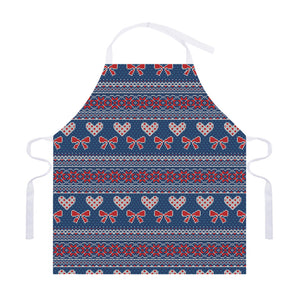 Valentine's Day Knitted Pattern Print Adjustable Apron