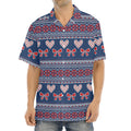 Valentine's Day Knitted Pattern Print Aloha Shirt