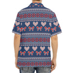 Valentine's Day Knitted Pattern Print Aloha Shirt