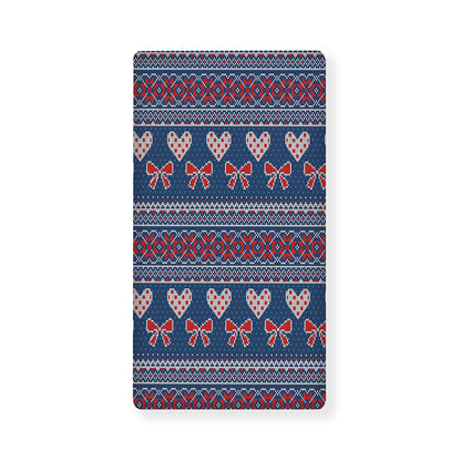 Valentine's Day Knitted Pattern Print Baby Crib Sheet