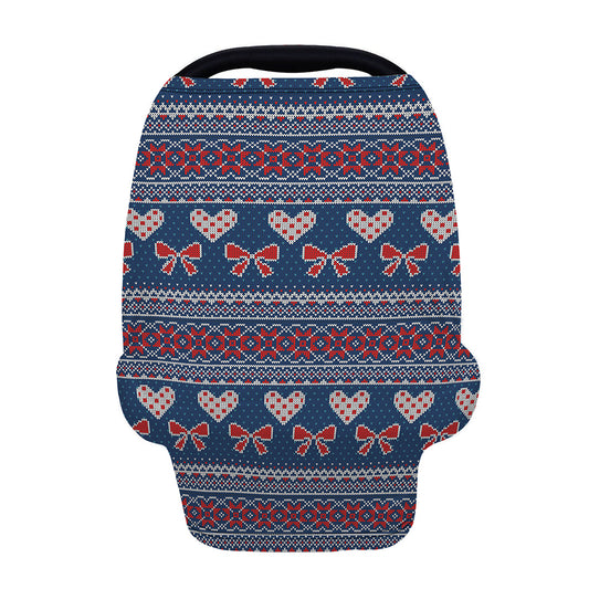 Valentine's Day Knitted Pattern Print Baby Seat Cover