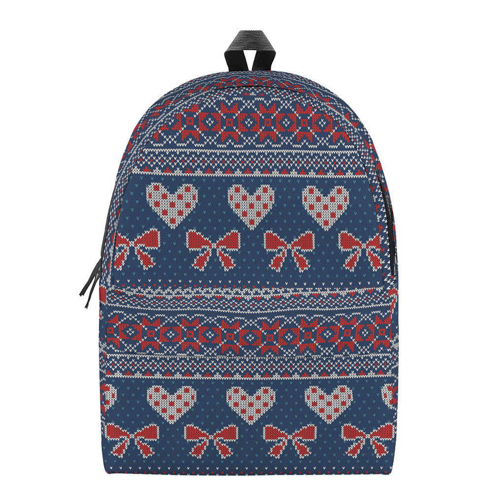Valentine's Day Knitted Pattern Print Backpack