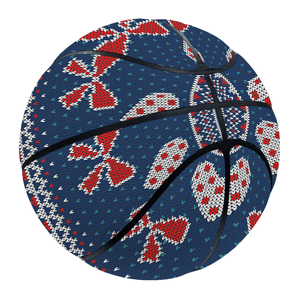 Valentine's Day Knitted Pattern Print Basketball