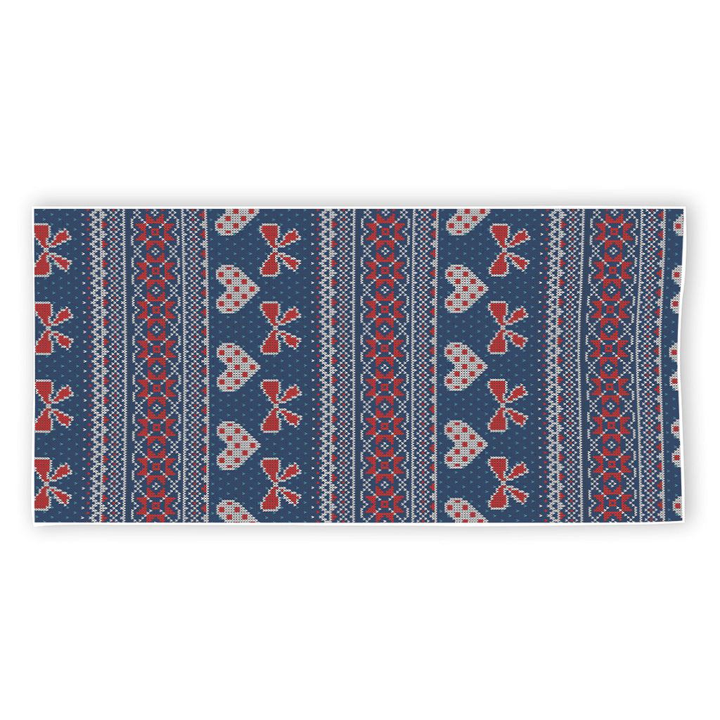 Valentine's Day Knitted Pattern Print Beach Towel