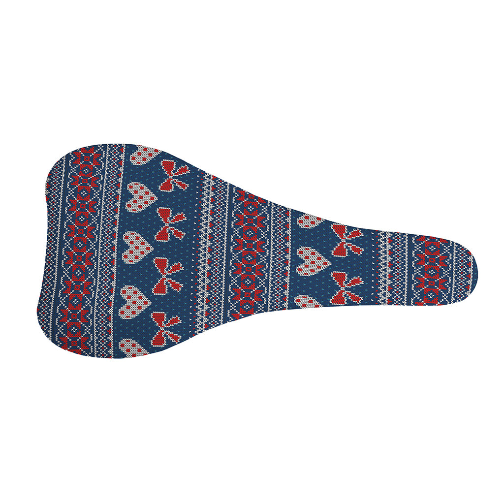 Valentine's Day Knitted Pattern Print Bicycle Seat Cover