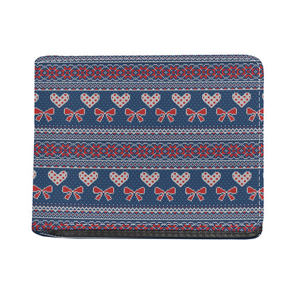 Valentine's Day Knitted Pattern Print Bifold Wallet