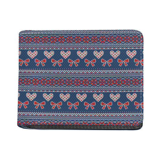 Valentine's Day Knitted Pattern Print Bifold Wallet