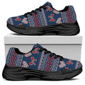 Valentine's Day Knitted Pattern Print Black Chunky Shoes