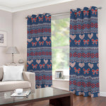 Valentine's Day Knitted Pattern Print Blackout Grommet Curtains