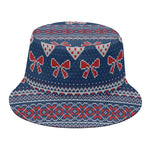 Valentine's Day Knitted Pattern Print Bucket Hat