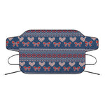 Valentine's Day Knitted Pattern Print Car Windshield Snow Cover