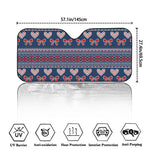 Valentine's Day Knitted Pattern Print Car Windshield Sun Shade