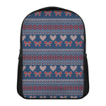Valentine's Day Knitted Pattern Print Casual Backpack