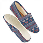 Valentine's Day Knitted Pattern Print Casual Shoes