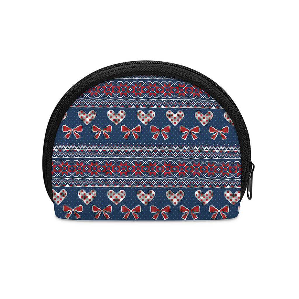 Valentine's Day Knitted Pattern Print Coin Purse