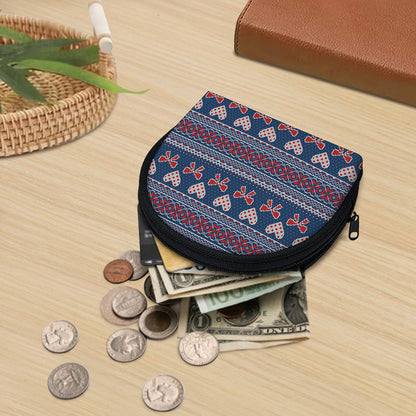 Valentine's Day Knitted Pattern Print Coin Purse