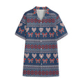 Valentine's Day Knitted Pattern Print Cotton Hawaiian Shirt