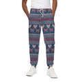 Valentine's Day Knitted Pattern Print Cotton Sweatpants