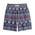 Valentine's Day Knitted Pattern Print Cotton Shorts