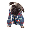 Valentine's Day Knitted Pattern Print Dog Zip Up Hoodie