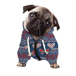 Valentine's Day Knitted Pattern Print Dog Zip Up Hoodie