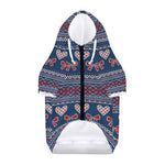 Valentine's Day Knitted Pattern Print Dog Zip Up Hoodie