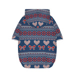 Valentine's Day Knitted Pattern Print Dog Zip Up Hoodie