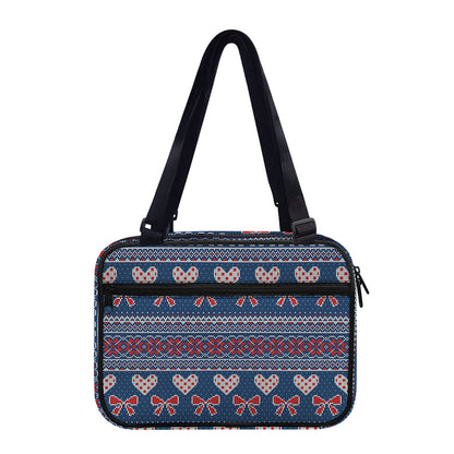 Valentine's Day Knitted Pattern Print Double Strap Bible Bag
